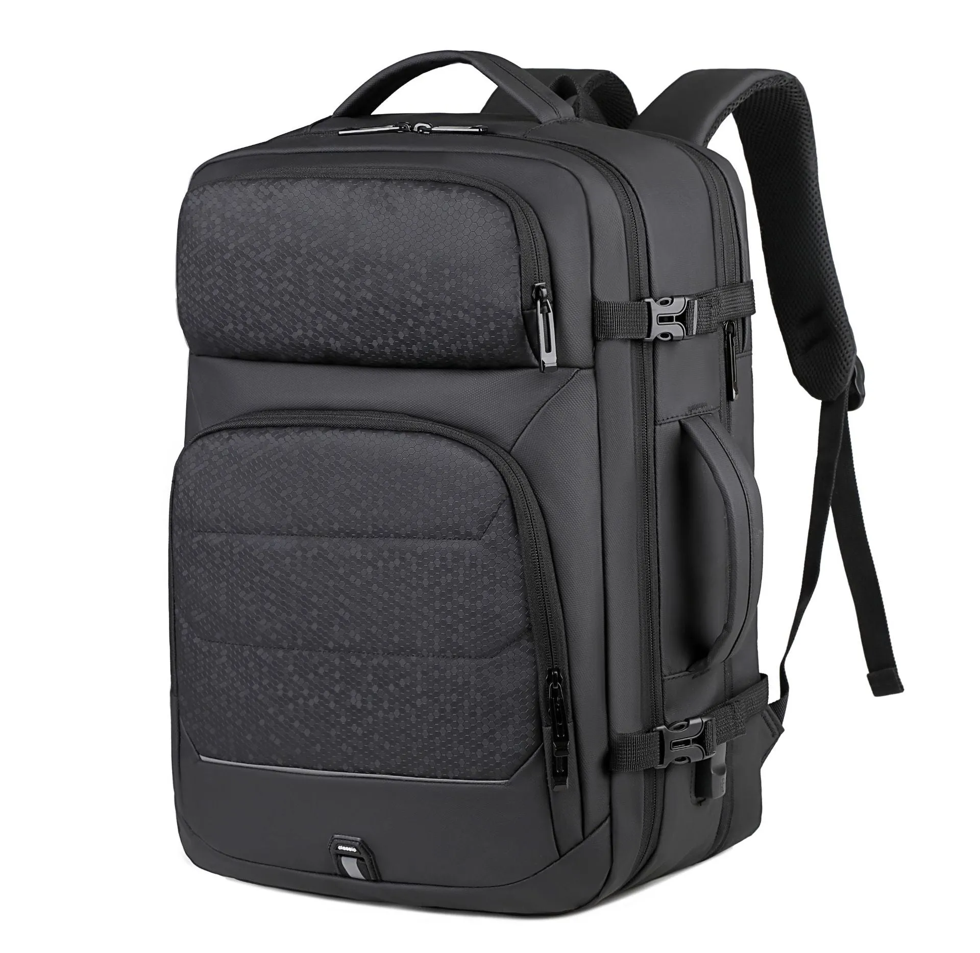 Men's Large Capacity Expansion Reflective Business Commute Backpacks