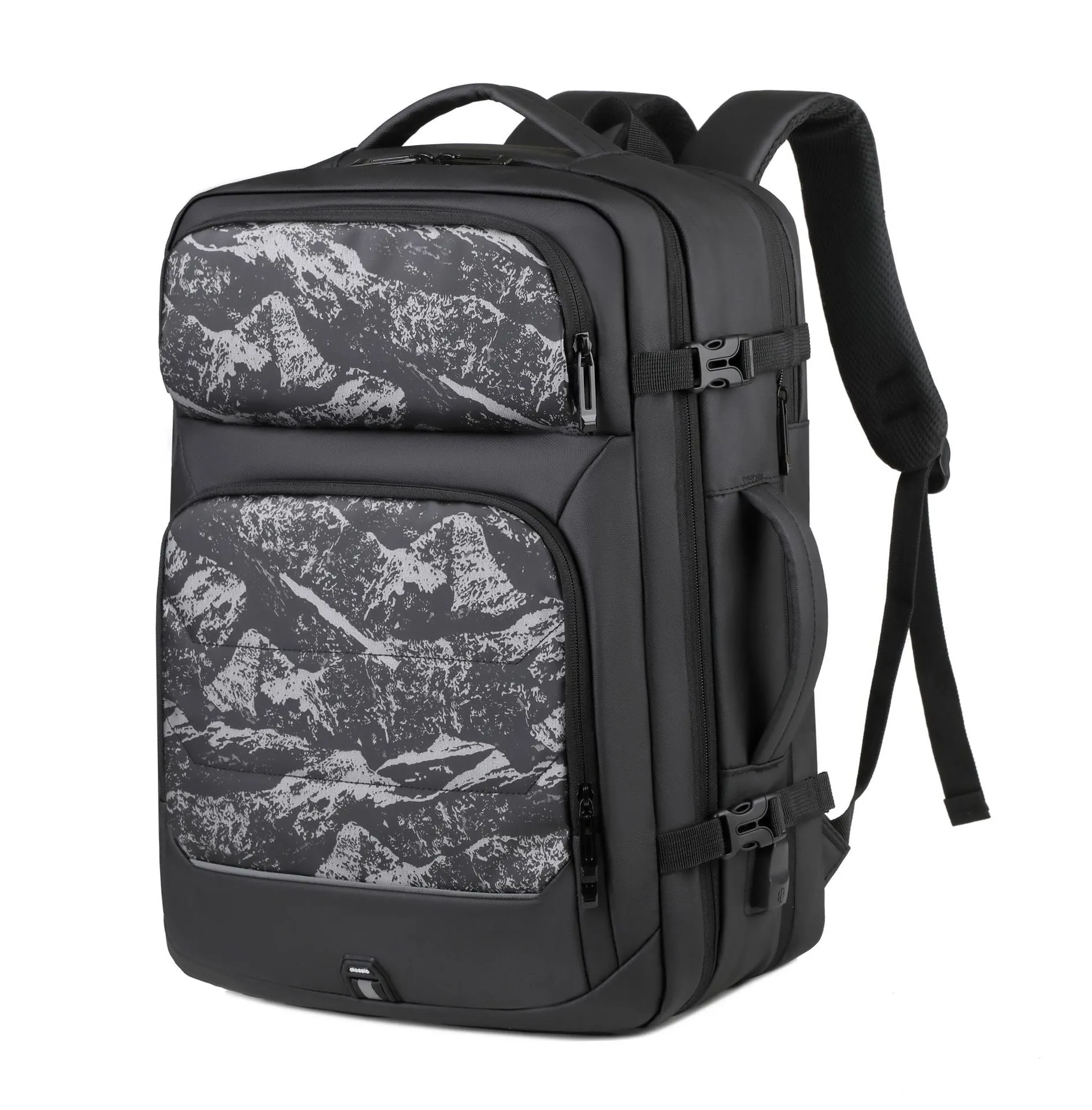 Men's Large Capacity Expansion Reflective Business Commute Backpacks