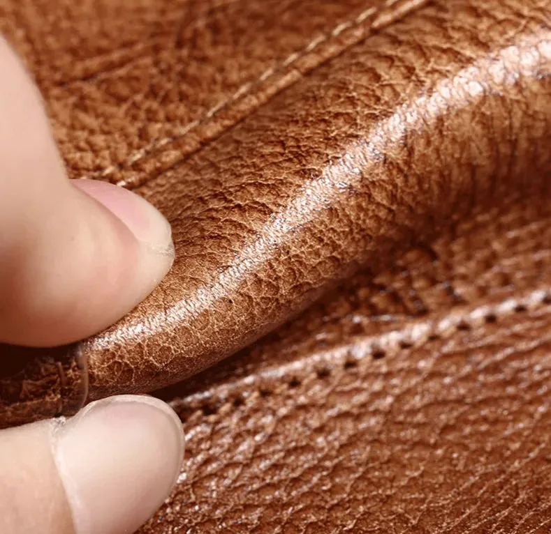 Men's Leather Trifold Wallet – ID Window & Card Holder