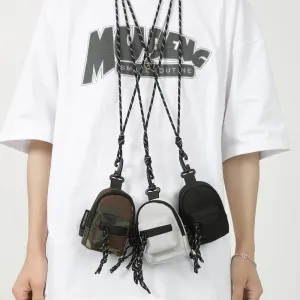 Men's Mini Earphone Bum Hip Hop Crossbody Bags
