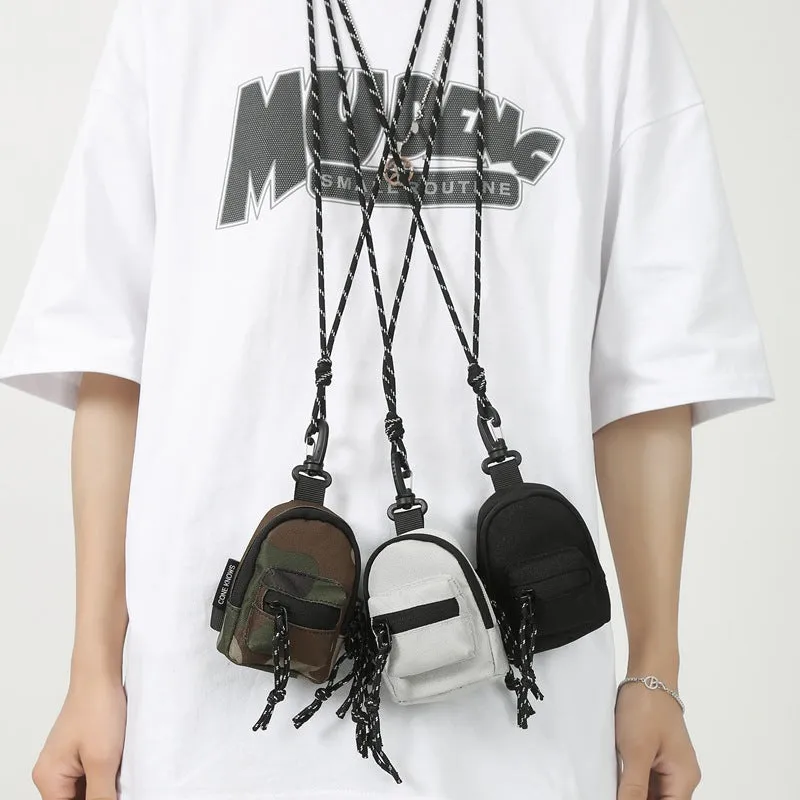 Men's Mini Earphone Bum Hip Hop Crossbody Bags