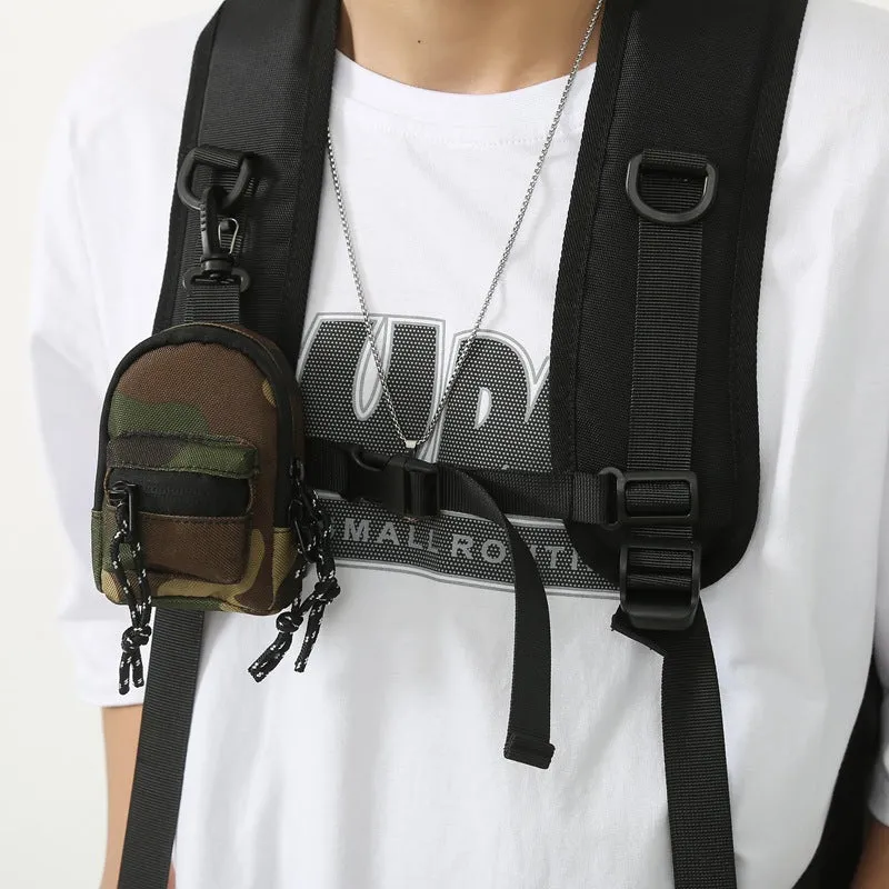 Men's Mini Earphone Bum Hip Hop Crossbody Bags