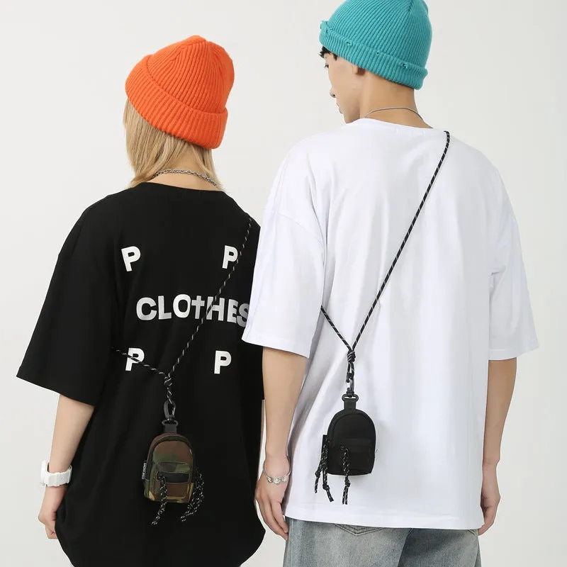 Men's Mini Earphone Bum Hip Hop Crossbody Bags