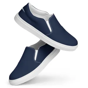 Navy Blue Swoosh Men’s slip-on canvas shoes