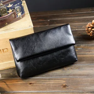 new men's and women's handbags, men's bags, large-capacity clutch bags, soft leather casual bags, Korean version in stock.