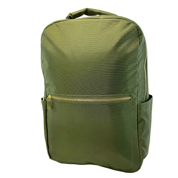 Personalized Nylon Olive Brass Diego Backpack
