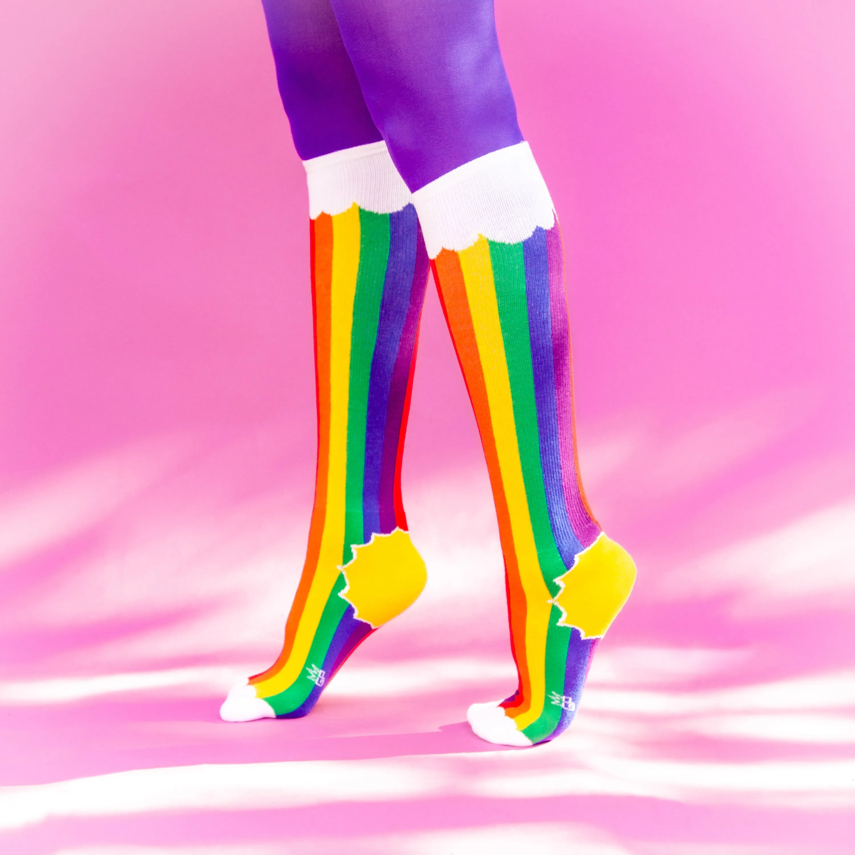 Rainbow Cloud Socks (Unisex) Knee High
