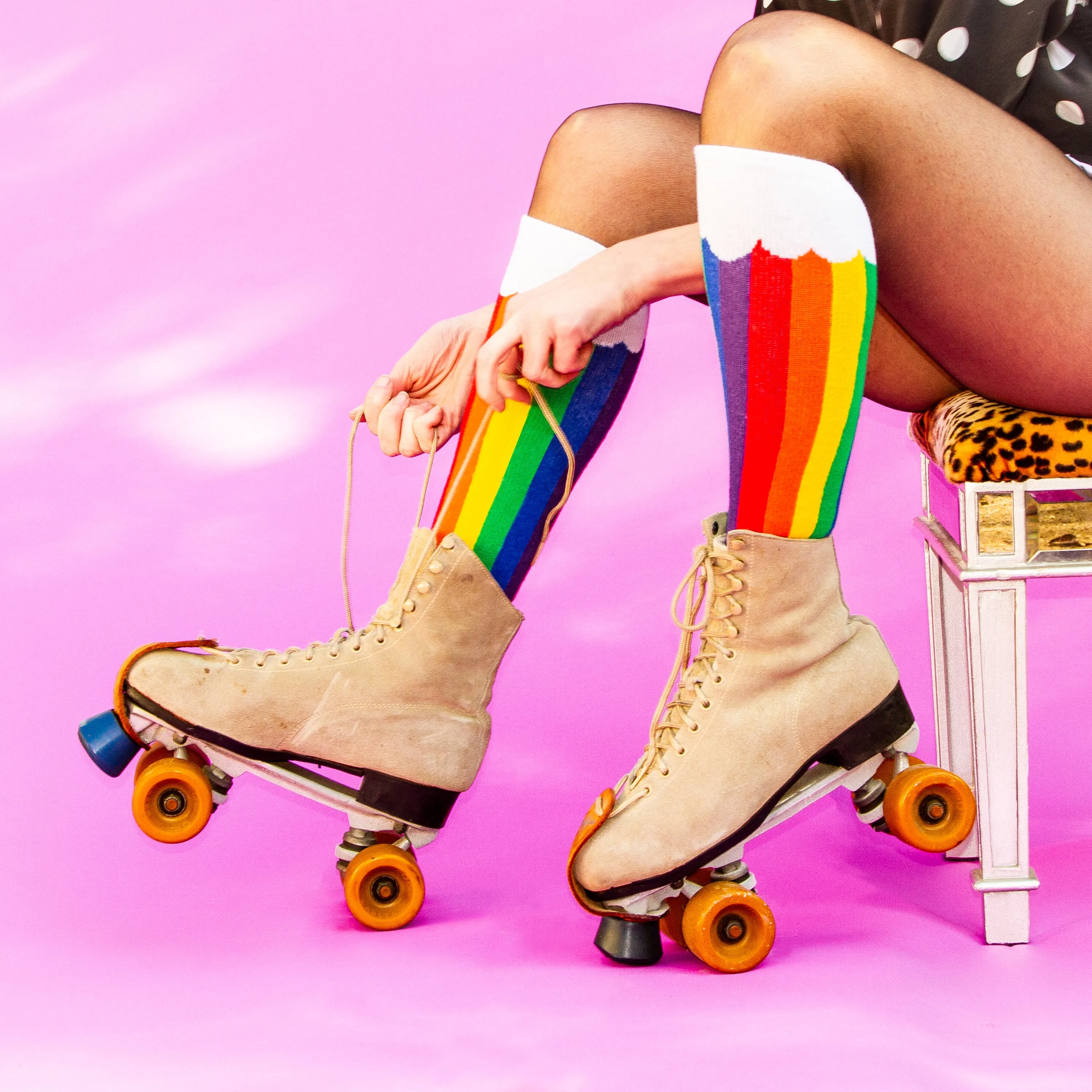 Rainbow Cloud Socks (Unisex) Knee High