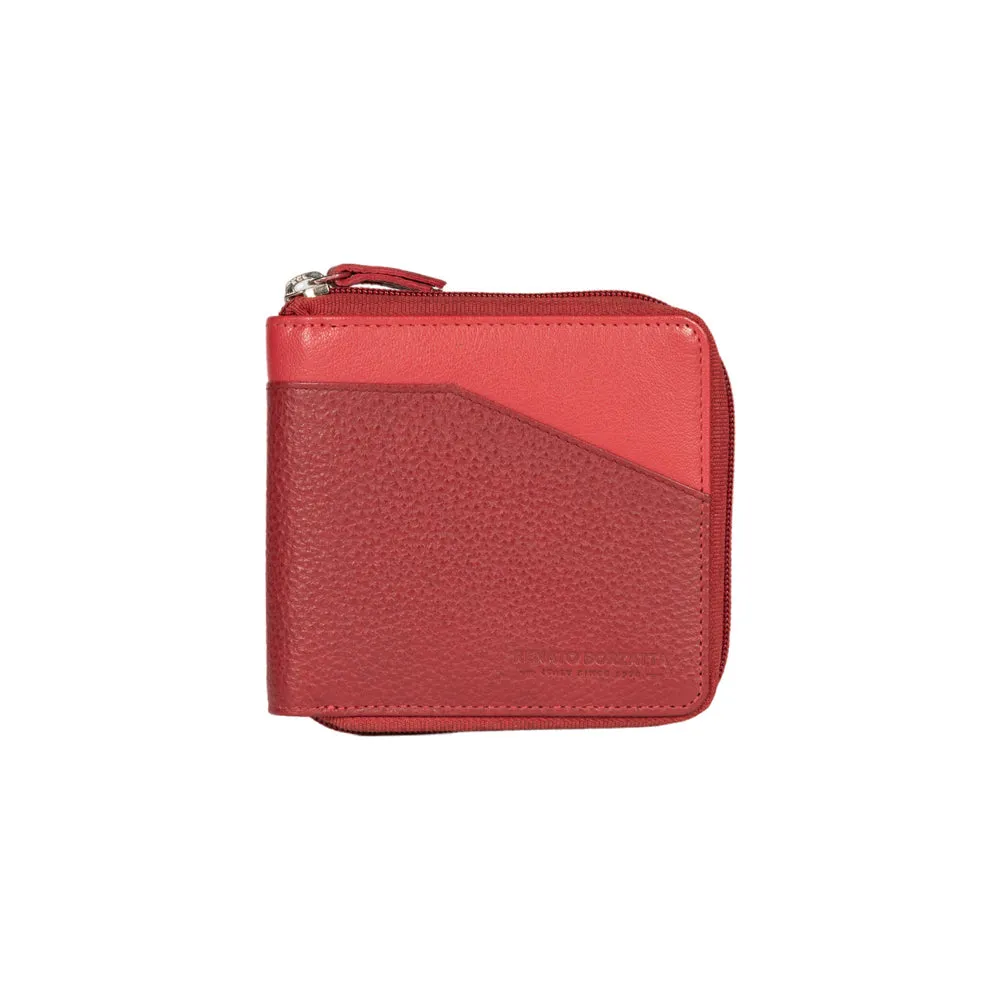 Renato Borzatta Women's Zip Around Leather Wallet Red