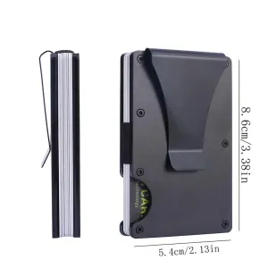 RFID-Blocking Men's Aluminum Slim Wallet with Money Clip - The Ultimate Minimalist Card Holder