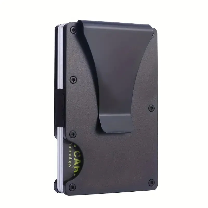 RFID-Blocking Men's Aluminum Slim Wallet with Money Clip - The Ultimate Minimalist Card Holder
