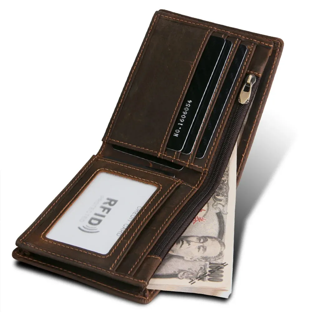 RFID Blocking Men's Wallet – Vintage Leather Bifold