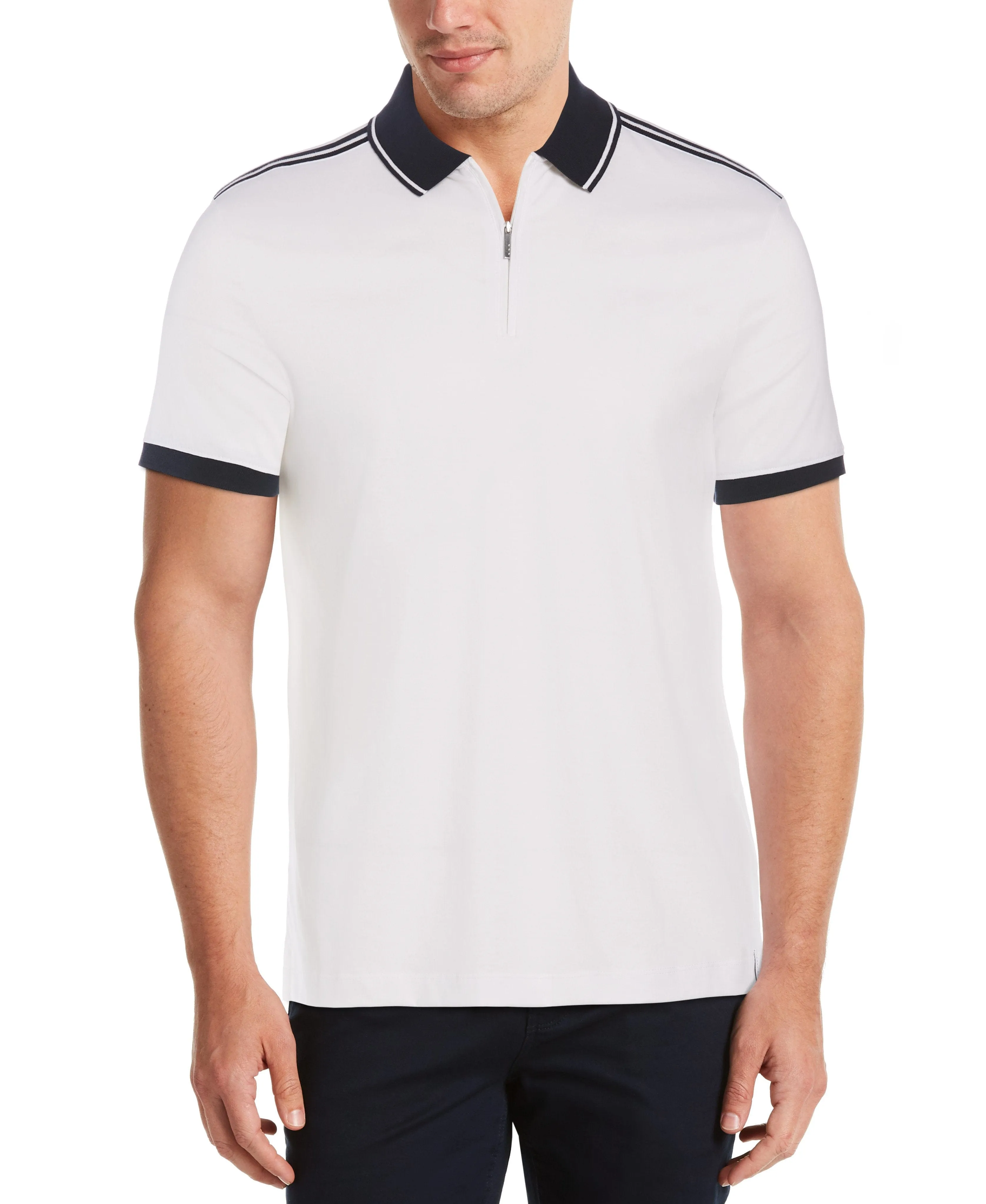Shoulder Tape Zip Polo