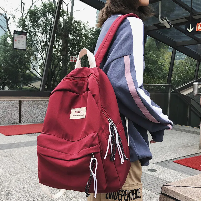Solid color Women backpack