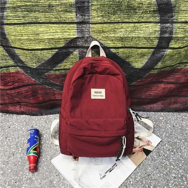 Solid color Women backpack