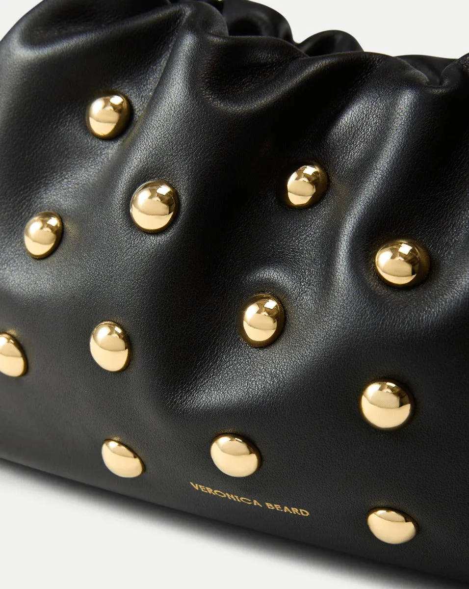Veronica Beard Small Studded Stash Bag in Black/Gold