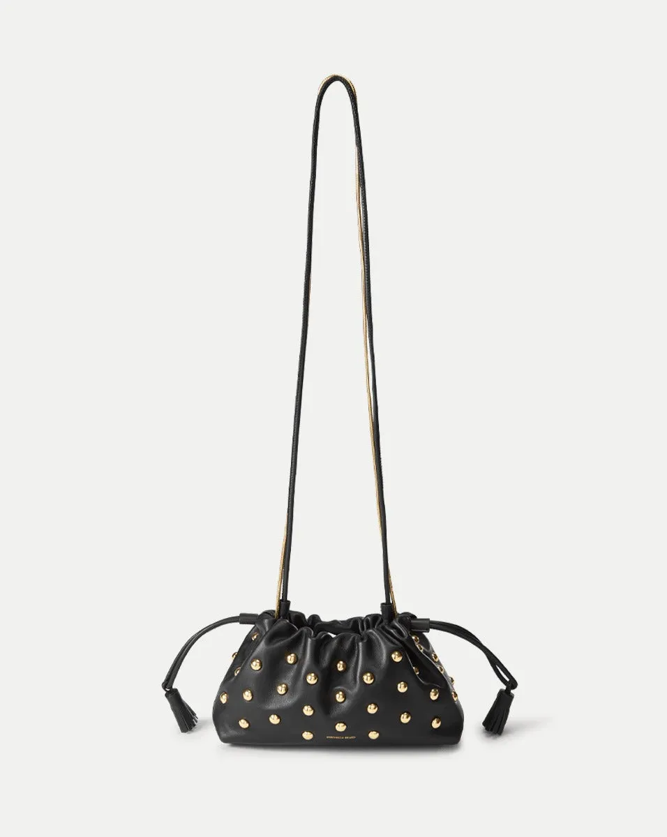 Veronica Beard Small Studded Stash Bag in Black/Gold