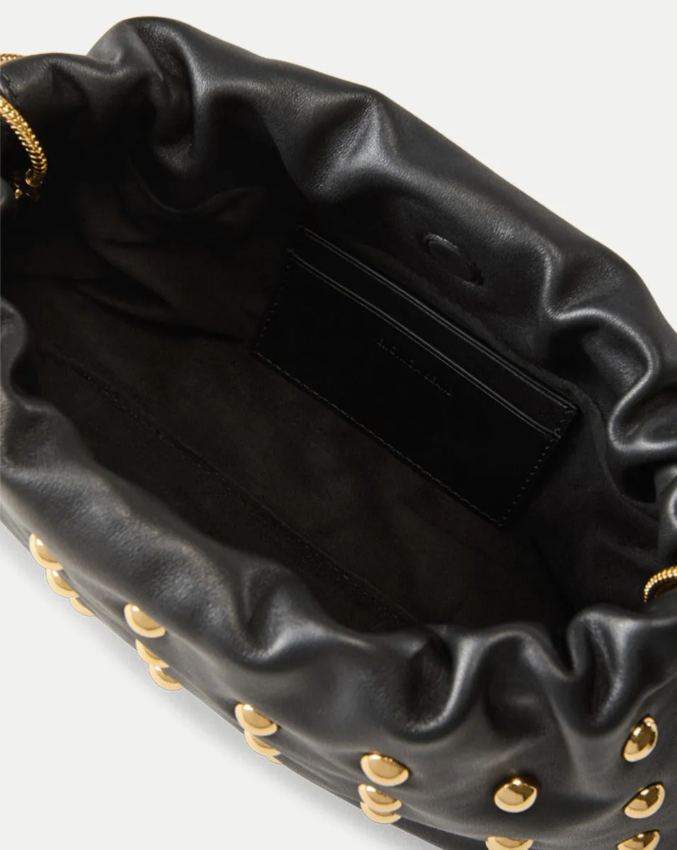 Veronica Beard Small Studded Stash Bag in Black/Gold