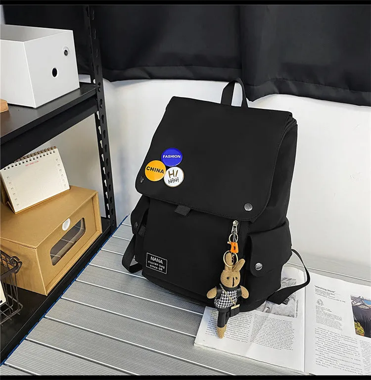 Women's & Men's & Contrast Color Large Capacity Junior High Backpacks