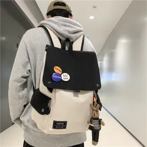 Women's & Men's & Contrast Color Large Capacity Junior High Backpacks