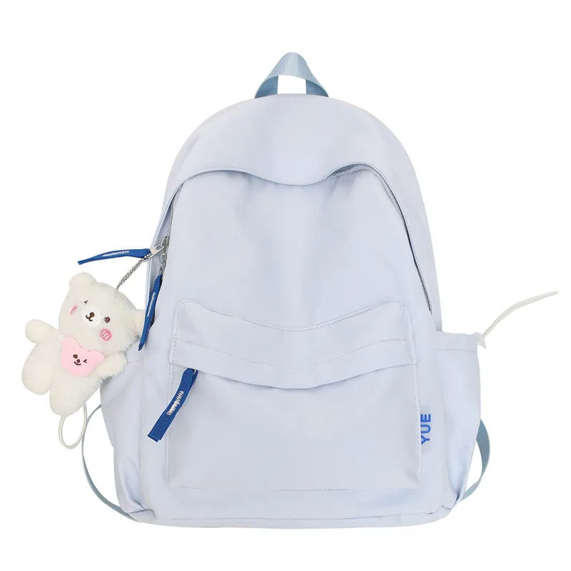 Women's & Men's & Korean Style Solid Color Nylon Backpacks