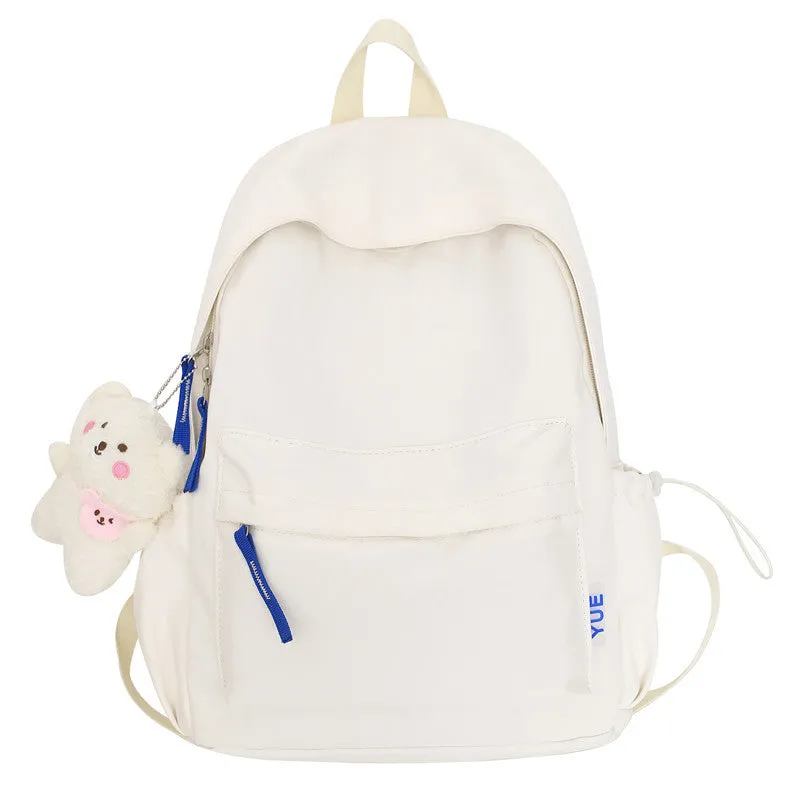 Women's & Men's & Korean Style Solid Color Nylon Backpacks