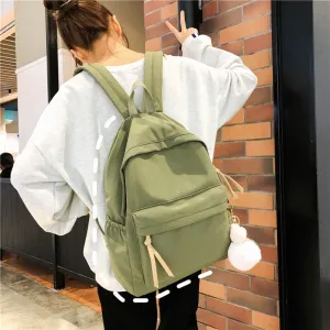 Women's & Men's Korean Style Simple Fashion Solid Color Backpacks