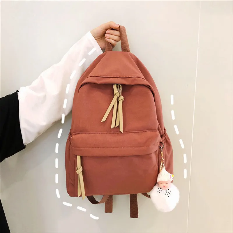 Women's & Men's Korean Style Simple Fashion Solid Color Backpacks