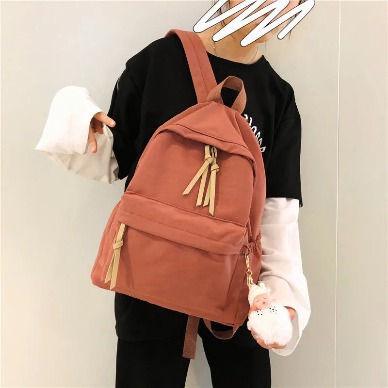 Women's & Men's Korean Style Simple Fashion Solid Color Backpacks