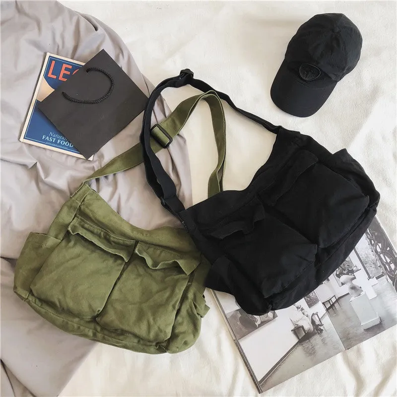 Women's & Men's Tooling Style Canvas For Class Street Crossbody Bags