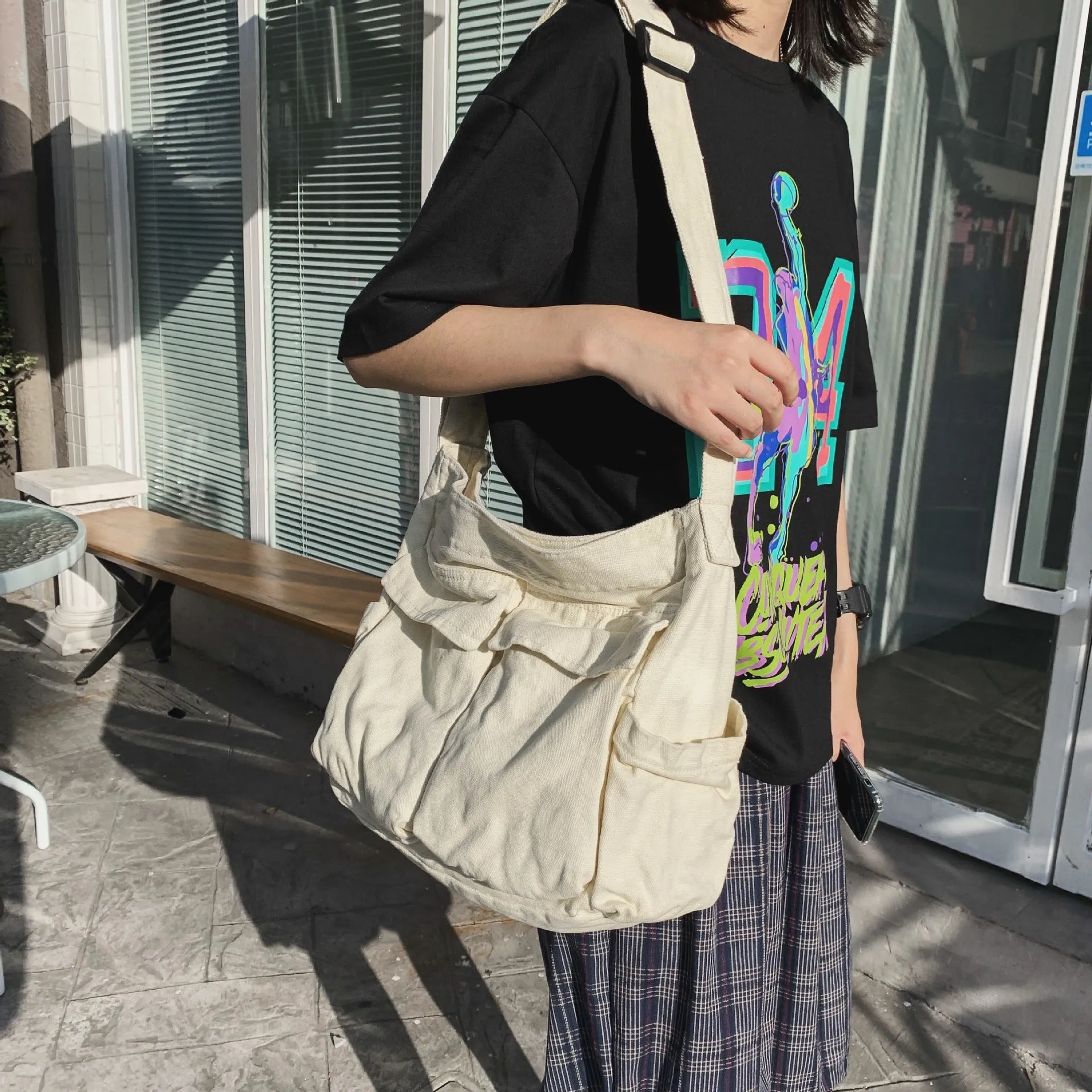 Women's & Men's Tooling Style Canvas For Class Street Crossbody Bags