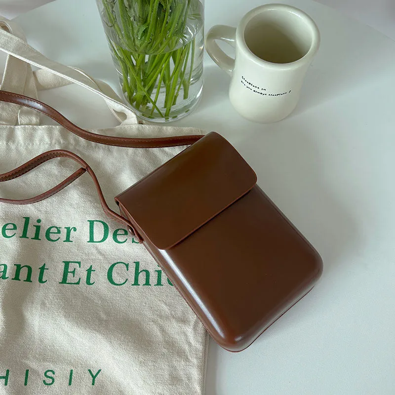Women's & Men's Vertical Change And Mobile Simple Box Retro High Crossbody Bags